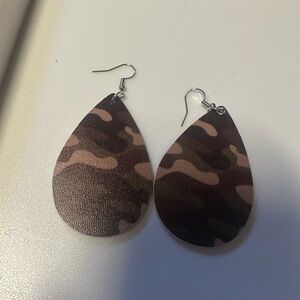 Camouflage Teardrop Earrings